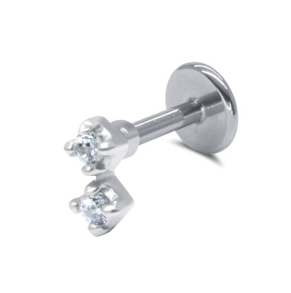 Two Crystal Tragus Piercing TRP-2425